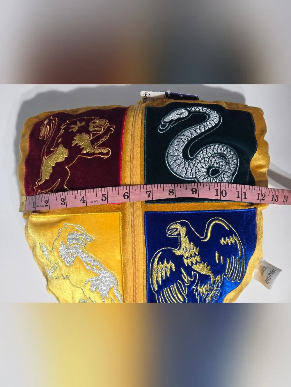Harry Potter Golden Snitch Hogwarts Crest Transforming Plush Pillow 15” NWT